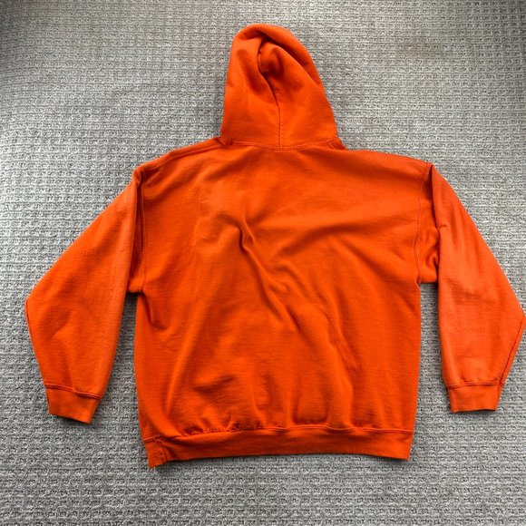 Gildan Heavy Sweater Men XL Orange Hoodie Sweatshirt TDL Trust Dedicate Love - Picture 2 of 13